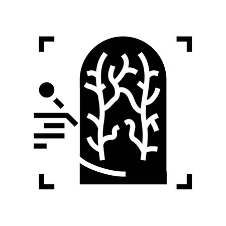 finger vein recognition glyph icon vector illustrationのイラスト素材
