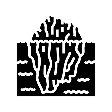 iceberg weather natural phenomena glyph icon vector illustrationのイラスト素材