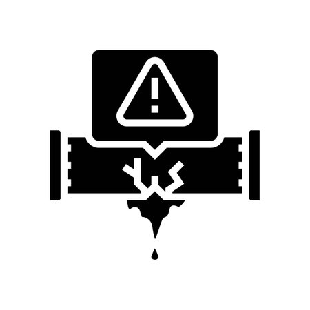 leak detection water saving glyph icon vector illustrationのイラスト素材