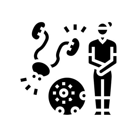 urinary tract infections woman disease glyph icon vector illustrationのイラスト素材