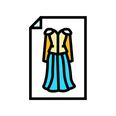 sketch dressmaking fashion color icon vector illustrationのイラスト素材