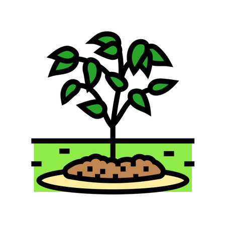 mulching garden maintenance color icon vector illustrationのイラスト素材