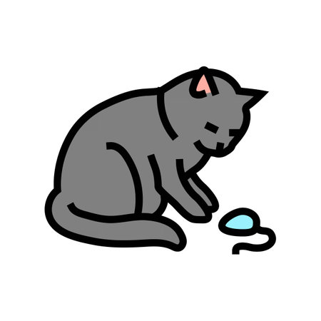toy mouse cat breeding color icon vector illustrationのイラスト素材