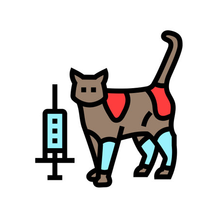 vaccination cat breeding color icon vector illustrationのイラスト素材
