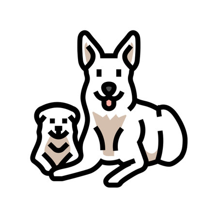 puppies dog color icon vector illustrationのイラスト素材