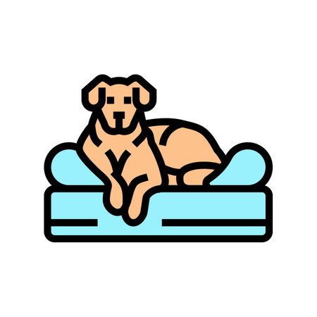 bed dog color icon vector illustrationのイラスト素材