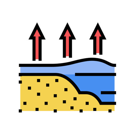storm surge hurricane disaster color icon vector illustrationのイラスト素材