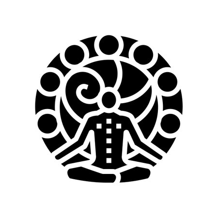 chakras ayurveda glyph icon vector illustrationのイラスト素材
