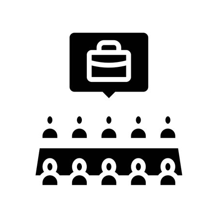 board of directors corporate law glyph icon vector illustrationのイラスト素材