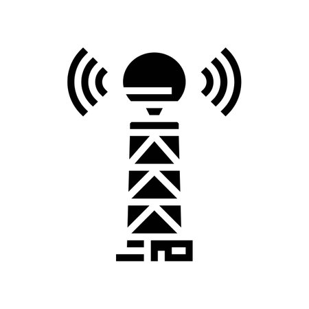 weather radar hurricane disaster glyph icon vector illustrationのイラスト素材