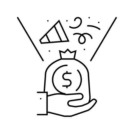 entertainment budget planning line icon vector illustrationのイラスト素材