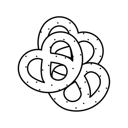 pretzels snack food line icon vector illustrationのイラスト素材