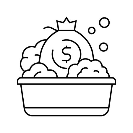 money laundering business cash line icon vector illustrationのイラスト素材