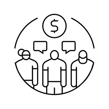 collusion money business cash line icon vector illustrationのイラスト素材