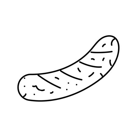 smoked sausage meat line icon vector illustrationのイラスト素材