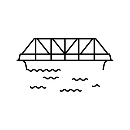 truss bridge line icon vector illustrationのイラスト素材