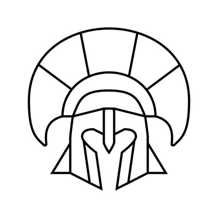 helmet sparta warrior line icon vector illustrationのイラスト素材