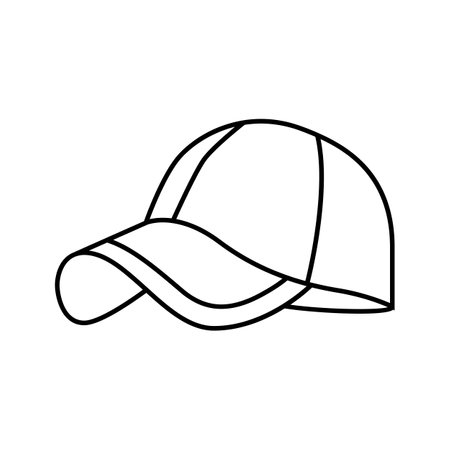 baseball cap streetwear cloth fashion line icon vector illustrationのイラスト素材