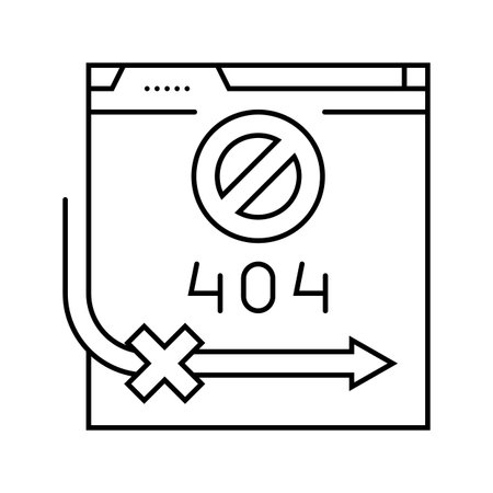 404 error seo line icon vector illustration