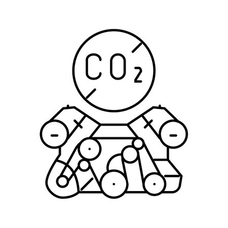 emission free car carbon line icon vector illustrationのイラスト素材