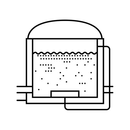 anaerobic digestion biomass line icon vector illustrationのイラスト素材