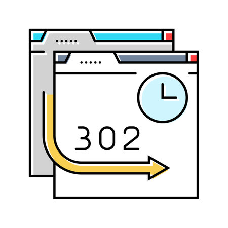 302 redirect seo color icon vector illustrationのイラスト素材