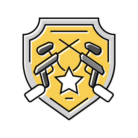 team paintball badge game color icon vector illustrationのイラスト素材