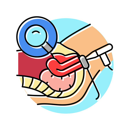hysteroscopy surgery doctor color icon vector illustrationのイラスト素材