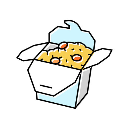 fried rice fast food color icon vector illustrationのイラスト素材