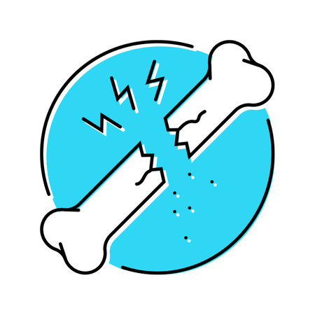 brittle bone osteoporosis bone color icon vector illustrationのイラスト素材