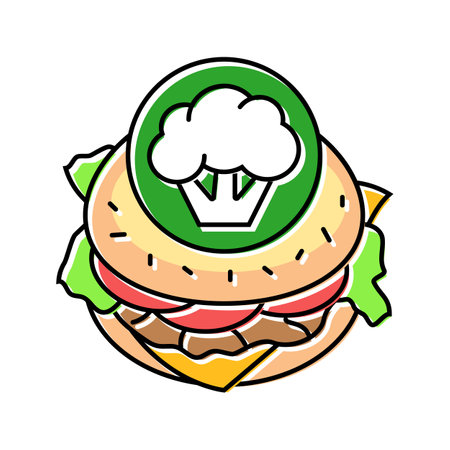 athlete vegan food color icon vector illustrationのイラスト素材