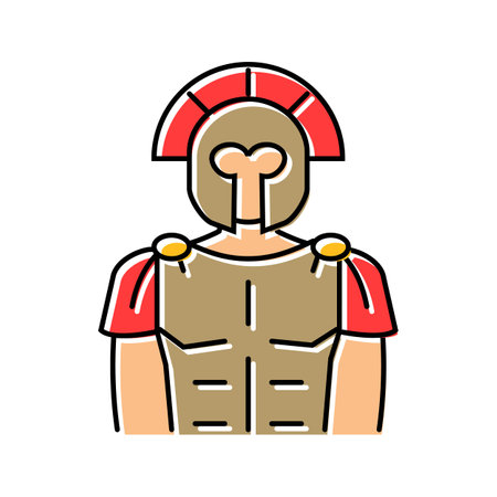 gladiator sparta warrior color icon vector illustrationのイラスト素材