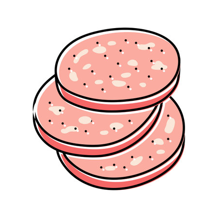 frankfuter sausage meat color icon vector illustrationのイラスト素材