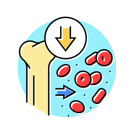 aplastic anemia disease color icon vector illustrationのイラスト素材