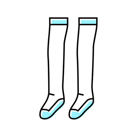 knee high socks japanese school color icon vector illustrationのイラスト素材