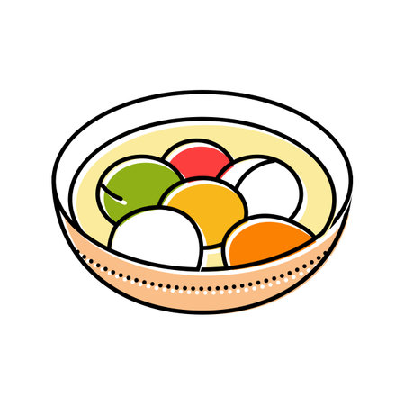 winter solstice chinese holiday color icon vector illustrationのイラスト素材