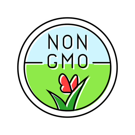gmo free product label warning color icon vector illustrationのイラスト素材