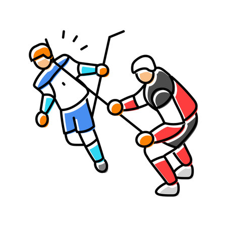 high sticking ice hockey sport color icon vector illustrationのイラスト素材