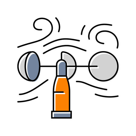 measurement wind turbine color icon vector illustrationのイラスト素材