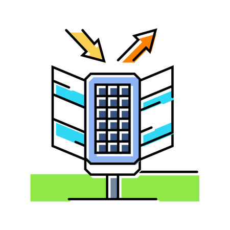 maintenance solar panel color icon vector illustrationのイラスト素材