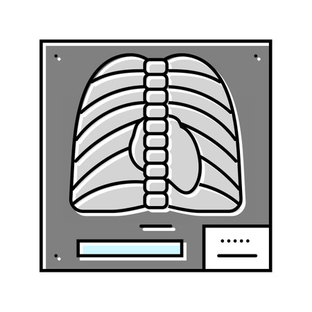x ray fracture injury color icon vector illustrationのイラスト素材