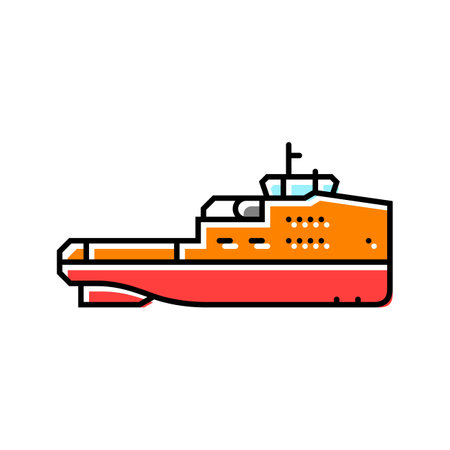 barge ship color icon vector illustrationのイラスト素材