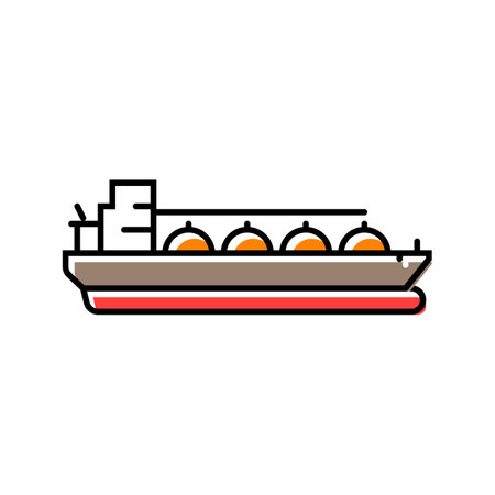 liquefied natural gas carrier color icon vector illustrationのイラスト素材