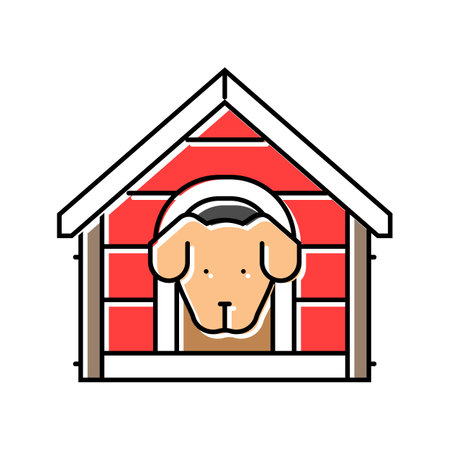 kennel dog color icon vector illustrationのイラスト素材