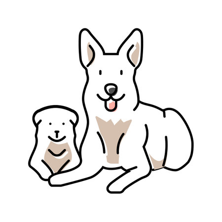 puppies dog color icon vector illustrationのイラスト素材