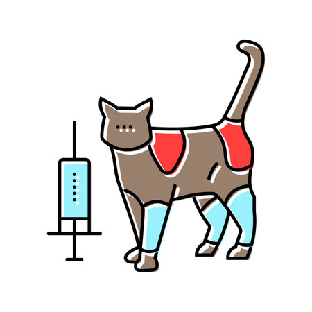 bowtie cat breeding color icon vector illustrationのイラスト素材