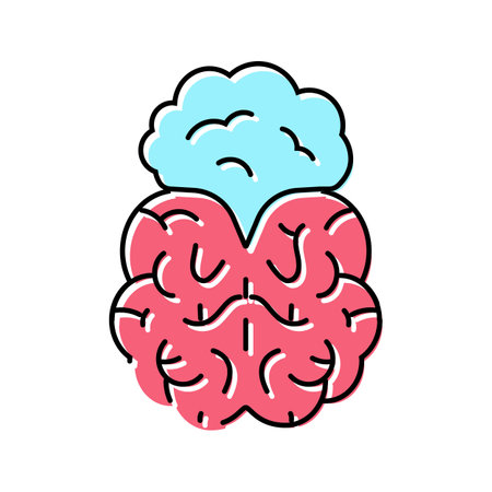 thought bubble brainstorm color icon vector illustrationのイラスト素材
