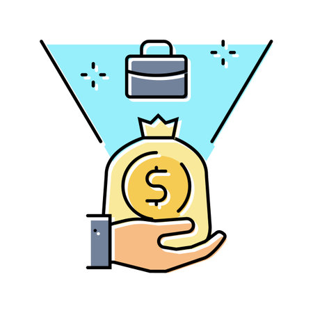 budgeting business process color icon vector illustrationのイラスト素材