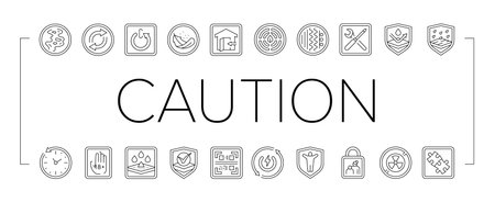 product caution label warning icons set vectorのイラスト素材
