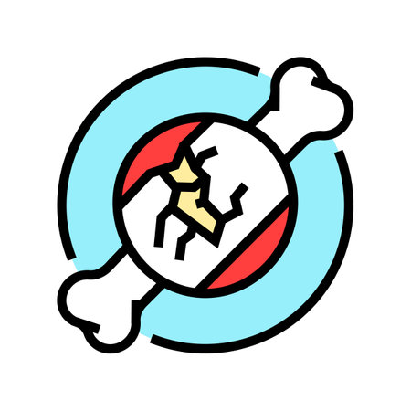 bone crack fracture injury color icon vector illustrationのイラスト素材
